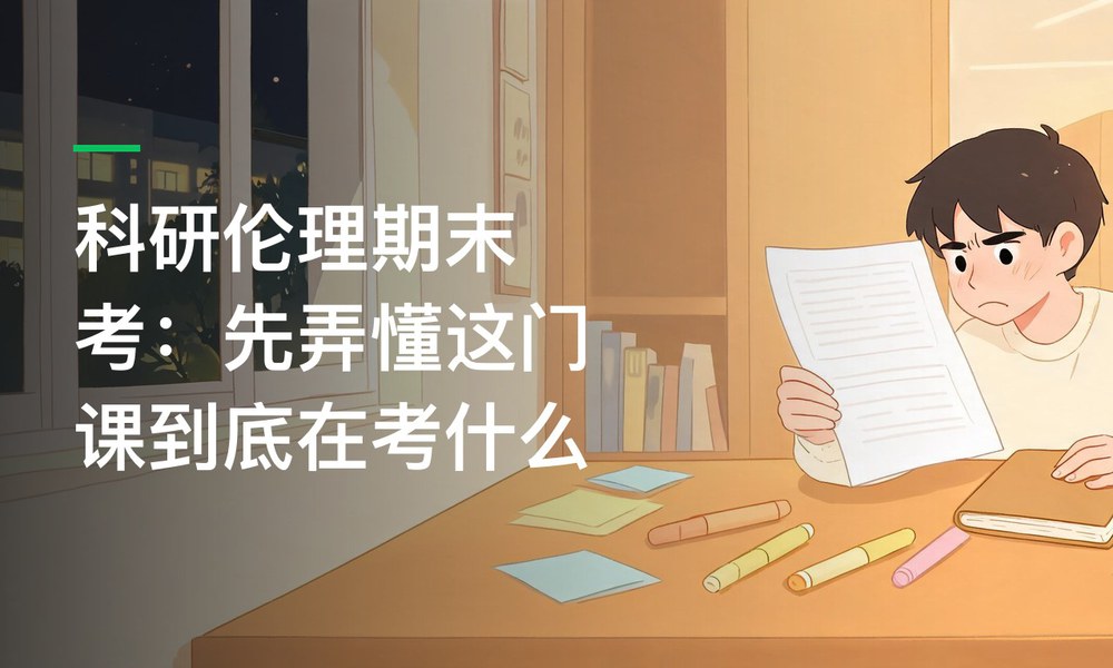 科研伦理期末考：先弄懂这门课到底在考什么